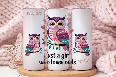 Cute Owl Tumbler Wrap 20oz Sublimation DesignSVG 