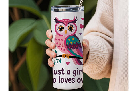 Cute Owl Tumbler Wrap 20oz Sublimation DesignSVG 