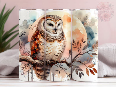 Cute Owl Tumler PNG, Watercolor Owl 20oz Tumbler Wrap PNG, Straight & Tapered Tumbler Wrap, Instant Digital Download Sublimation Li Zamperini 