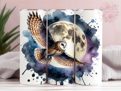 Cute Owl Tumler PNG, Watercolor Owl 20oz Tumbler Wrap PNG, Straight & Tapered Tumbler Wrap, Instant Digital Download Sublimation Li Zamperini 