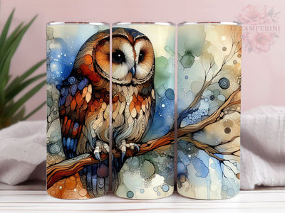 Cute Owl Tumler PNG, Watercolor Owl 20oz Tumbler Wrap PNG, Straight & Tapered Tumbler Wrap, Instant Digital Download Sublimation Li Zamperini 