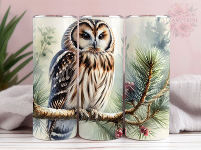 Cute Owl Tumler PNG, Watercolor Owl 20oz Tumbler Wrap PNG, Straight & Tapered Tumbler Wrap, Instant Digital Download Sublimation Li Zamperini 