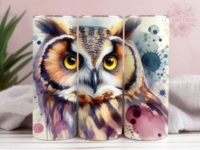Cute Owl Tumler PNG, Watercolor Owl 20oz Tumbler Wrap PNG, Straight & Tapered Tumbler Wrap, Instant Digital Download Sublimation Li Zamperini 
