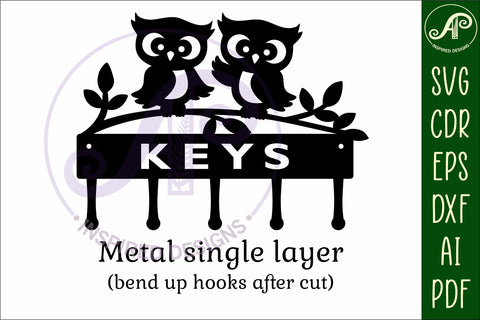 Cute owls Key holder designs for wood and metal SVG APInspireddesigns 