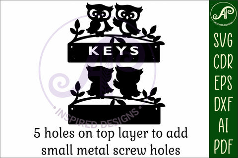 Cute owls Key holder designs for wood and metal SVG APInspireddesigns 