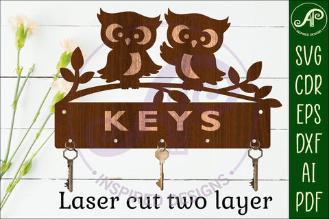 Cute owls Key holder designs for wood and metal SVG APInspireddesigns 