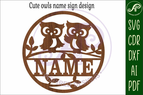 Cute owls name wall art sign, SVG personalized SVG APInspireddesigns 
