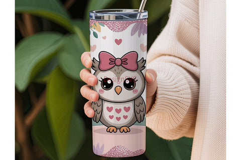 Cute Owls Tumbler Wrap Sublimation DesignSVG 