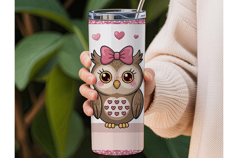 Cute Owls Tumbler Wrap Sublimation DesignSVG 