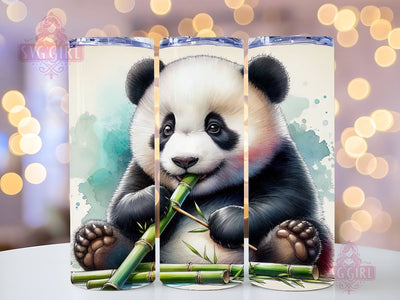 Cute Panda 20oz Tumbler Wrap Sublimation Design, Straight Tapered Tumbler Wrap, Panda Bear Tumbler Png, Instant Digital Download Sublimation SvggirlplusArt 