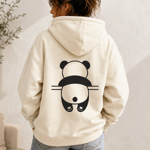 Cute Panda Back View Embroidery Design – Minimalist Panda Bear Animal Machine Embroidery File Embroidery/Applique DESIGNS PatternFeed8 