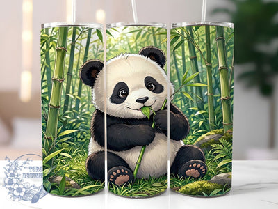 Cute Panda Bamboo Forest 20oz Tumbler, Cute Panda, Bamboo Forest, Wildlife Design, Sublimation Wrap, 20oz Tumbler, Nature Aesthetic, Playful Charm Sublimation ToriDesigns 