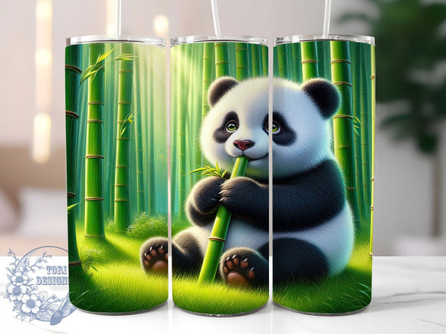 Cute Panda Bamboo Forest Tumbler, Bamboo Forest Sublimation Design, Wildlife Animal Cup Art, 20oz Panda Tumbler, Whimsical Bamboo Mug, Stylish Animal Cup, Cozy Forest Wrap Sublimation ToriDesigns 