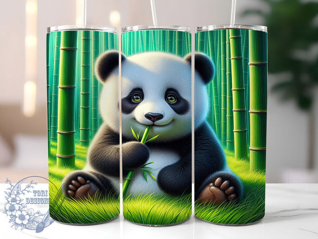 Cute Panda Bamboo Forest Tumbler, Bamboo Forest Sublimation Design, Wildlife Animal Cup Art, 20oz Panda Tumbler, Whimsical Bamboo Mug, Stylish Animal Cup, Cozy Forest Wrap Sublimation ToriDesigns 