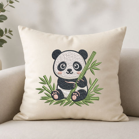 Cute Panda Bamboo Machine Embroidery Design – Baby Panda Bear Embroidery File Embroidery/Applique DESIGNS PatternFeed8 
