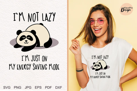 Cute Panda Bundle Svg, Lazy Panda funny Quotes SVG Klava P 