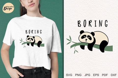 Cute Panda Bundle Svg, Lazy Panda funny Quotes SVG Klava P 