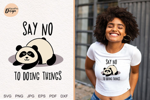 Cute Panda Bundle Svg, Lazy Panda funny Quotes SVG Klava P 