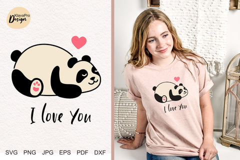 Cute Panda Bundle Svg, Valentine's Day Panda Svg SVG Klava P 