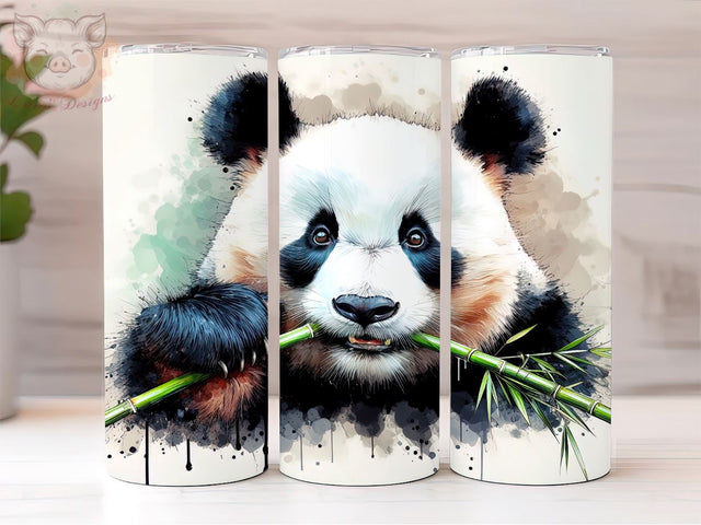 Cute Panda Eating Bamboo 20oz Tumbler Png, Panda Sublimation Design, Digital, Digital Download PNG Sublimation Lara' s Designs 