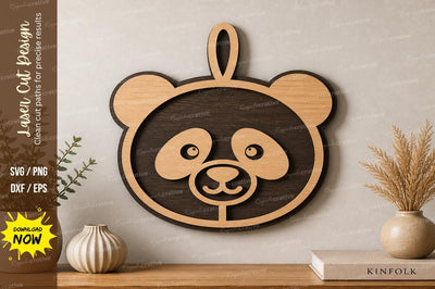 Cute Panda Ornament laser Cut svg Cutting file SVG Regulrcrative 