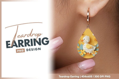 Cute paper duckling with spring flowers decor Sublimation Regulrcrative 