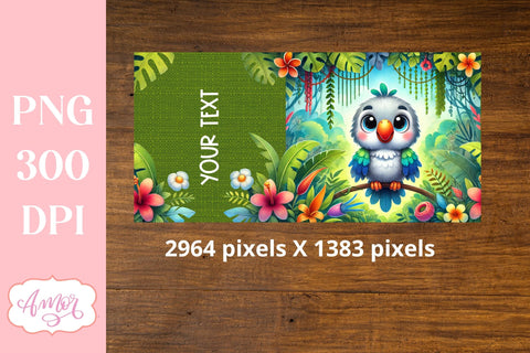 Cute parrot sippy cup sublimation PNG | Baby 12oz tumbler PNG Sublimation Amorclipart 