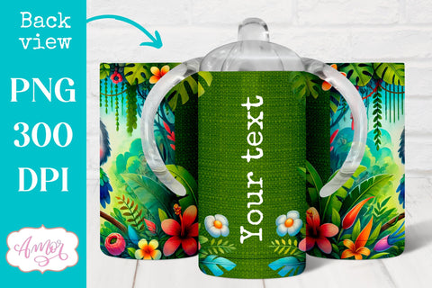 Cute parrot sippy cup sublimation PNG | Baby 12oz tumbler PNG Sublimation Amorclipart 