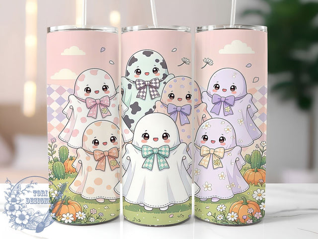 Cute Pastel Ghost Girls 20oz Tumbler, Pastel Ghosts, Cute Spooky, Ghost Girls, Halloween Design, Whimsical Style, 20oz Wrap, Sublimation Tumbler Sublimation ToriDesigns 