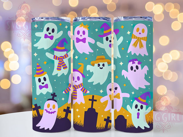 Cute Pastel Ghost Kawaii Halloween Tumbler, Pink Pastel Halloween Wrap, Festive Kawaii Cup, 20Oz Sublimation Tumbler, Spooky Cute Drinkware, Pastel Ghost Gift, Adorable Halloween Wrap Sublimation SvggirlplusArt 