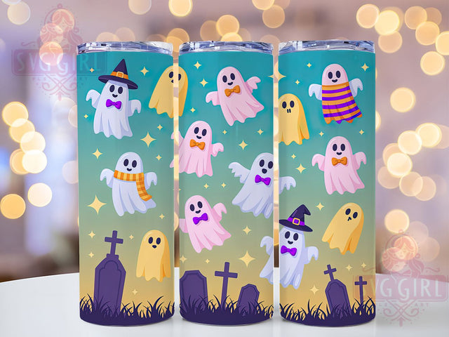 Cute Pastel Ghost Kawaii Halloween Tumbler, Pink Pastel Halloween Wrap, Festive Kawaii Cup, 20Oz Sublimation Tumbler, Spooky Cute Drinkware, Pastel Ghost Gift, Adorable Halloween Wrap Sublimation SvggirlplusArt 