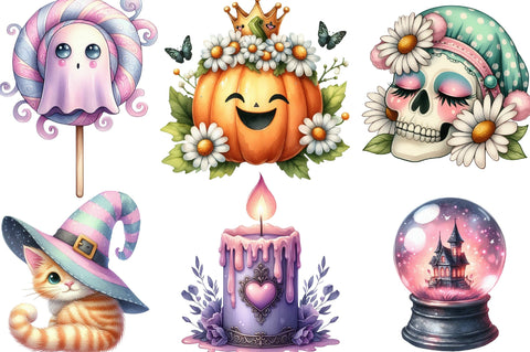 Cute Pastel Spooky Halloween PNG Clipart Sublimation SVGista 