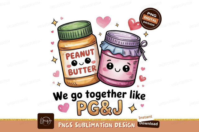 Cute Peanut Butter Jelly Digital Art Sublimation Designangry 