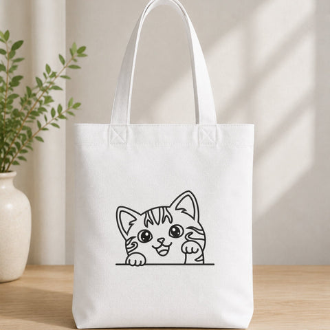 Cute Peeking Cat Embroidery Design – Kawaii Kitten Outline Peekaboo Cat Machine Embroidery File Embroidery/Applique DESIGNS PatternFeed8 