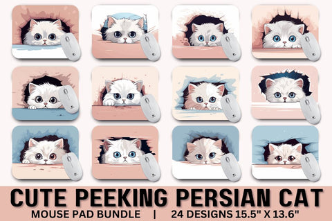 Cute Peeking Cat mouse pad Bundle Sublimation Regulrcrative 