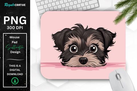 Cute Peeking Dog mouse pad Bundle Sublimation Regulrcrative 