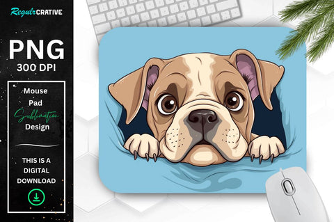 Cute Peeking Dog mouse pad Bundle Sublimation Regulrcrative 