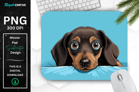Cute Peeking Dog mouse pad Bundle Sublimation Regulrcrative 