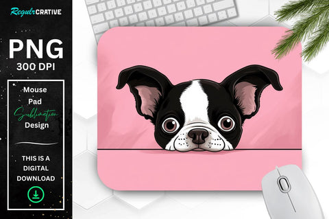 Cute Peeking Dog mouse pad Bundle Sublimation Regulrcrative 