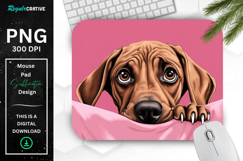 Cute Peeking Dog mouse pad Bundle Sublimation Regulrcrative 