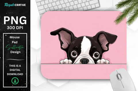 Cute Peeking Dog mouse pad Bundle Sublimation Regulrcrative 