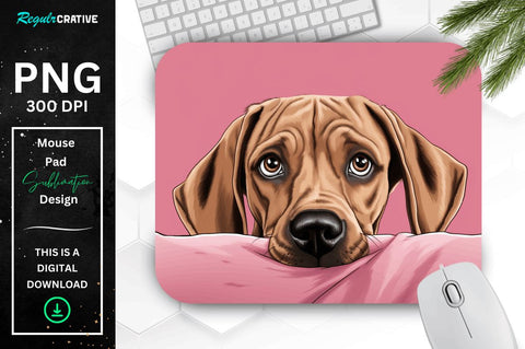 Cute Peeking Dog mouse pad Bundle Sublimation Regulrcrative 