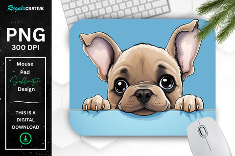Cute Peeking Dog mouse pad Bundle Sublimation Regulrcrative 