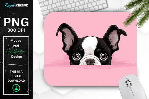 Cute Peeking Dog mouse pad Bundle Sublimation Regulrcrative 