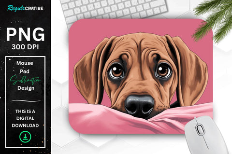 Cute Peeking Dog mouse pad Bundle Sublimation Regulrcrative 