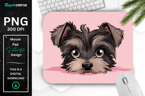 Cute Peeking Dog mouse pad Bundle Sublimation Regulrcrative 