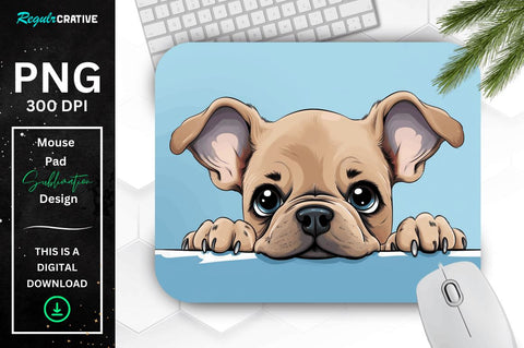 Cute Peeking Dog mouse pad Bundle Sublimation Regulrcrative 