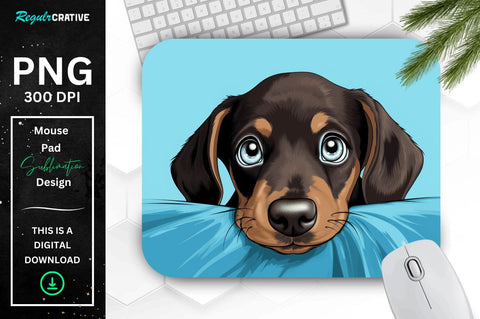 Cute Peeking Dog mouse pad Bundle Sublimation Regulrcrative 