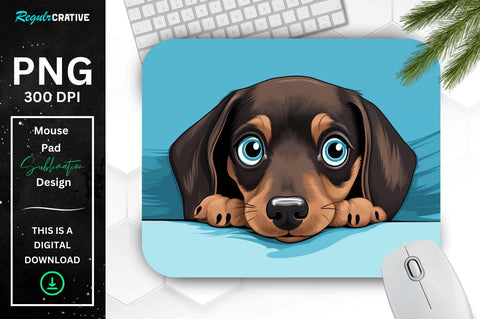 Cute Peeking Dog mouse pad Bundle Sublimation Regulrcrative 