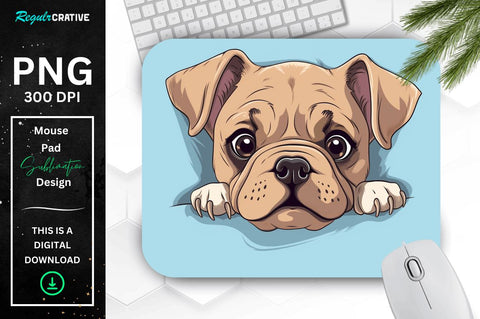 Cute Peeking Dog mouse pad Bundle Sublimation Regulrcrative 